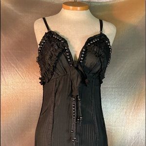 Clamar srl Italian design, made‎ in Paris. Stunning black pleated dress. Spooky